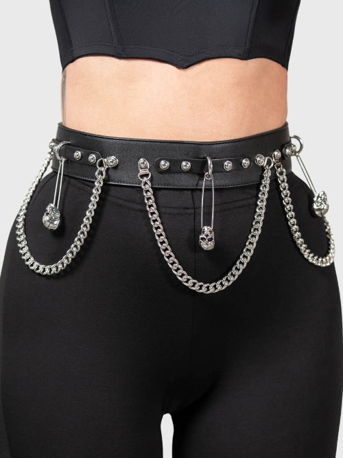 Killstar Bleed Out Chain O Ring Plus Size Gothic Punk Alt Waist Belt  KSRA004022 - Fearless Apparel