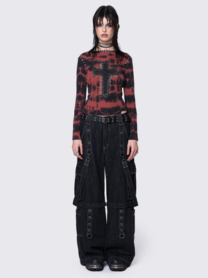 MINGA LONDON BLOODVEIL TIE DYE TOP