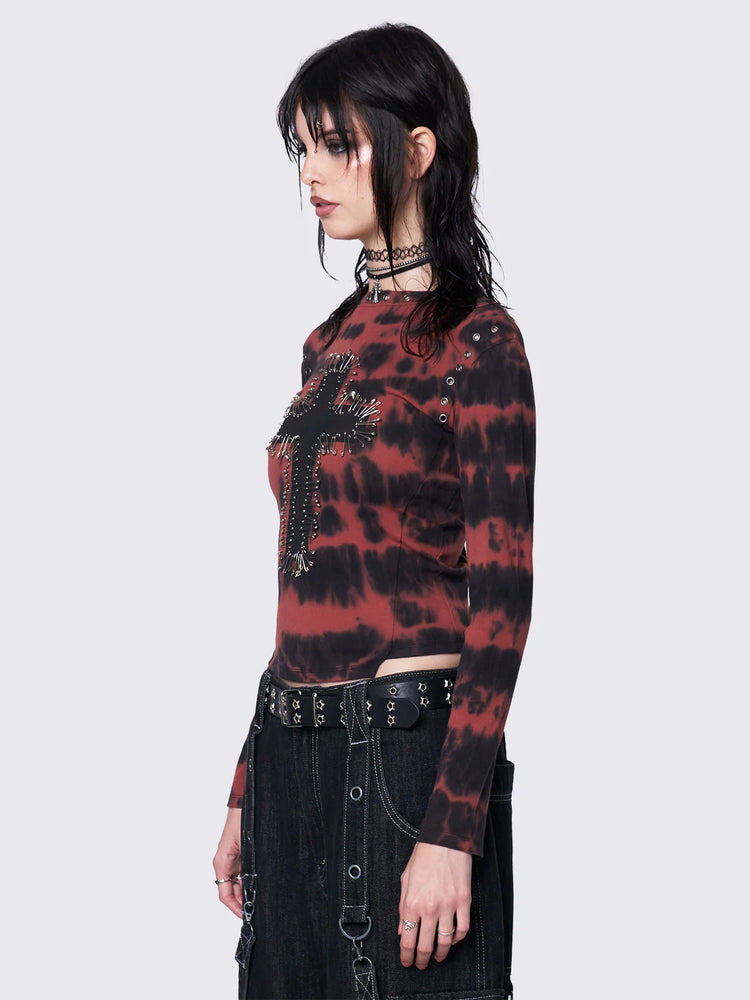 MINGA LONDON BLOODVEIL TIE DYE TOP