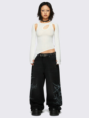 MINGA LONDON BLAZE GRAPHIC BAGGY JEAN