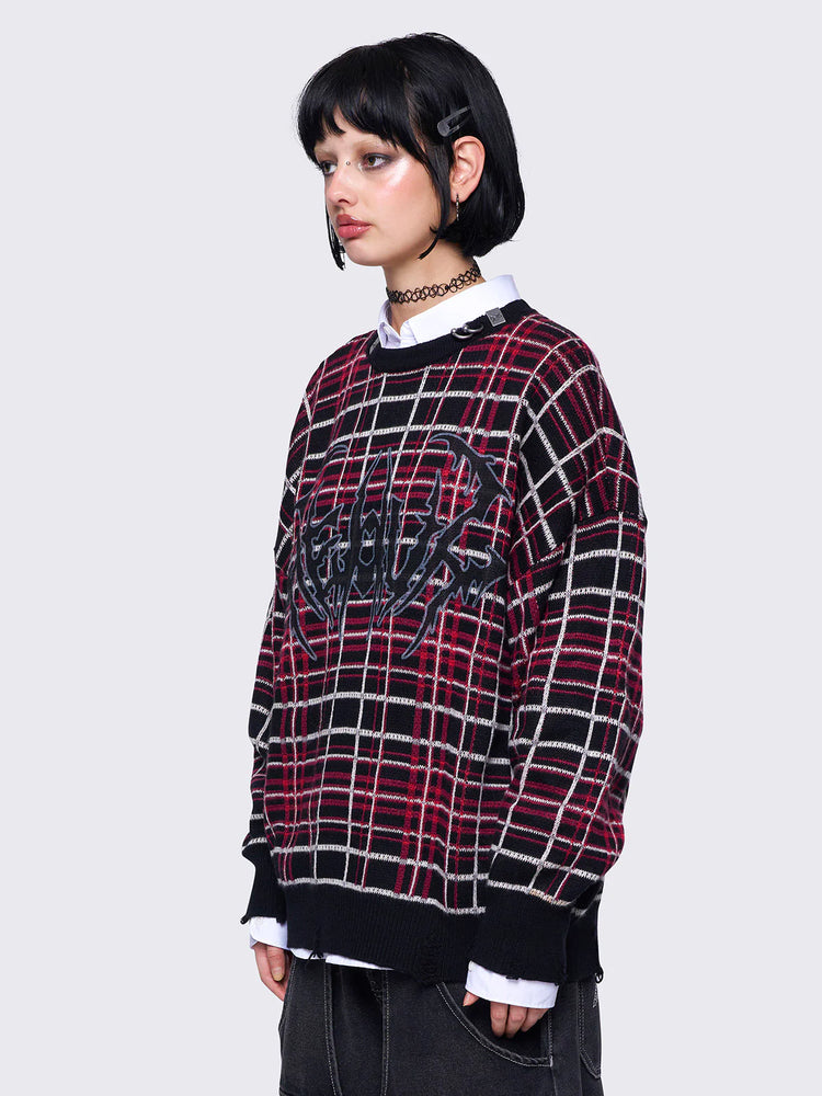 MINGA LONDON HEAVY PLAID SWEATER