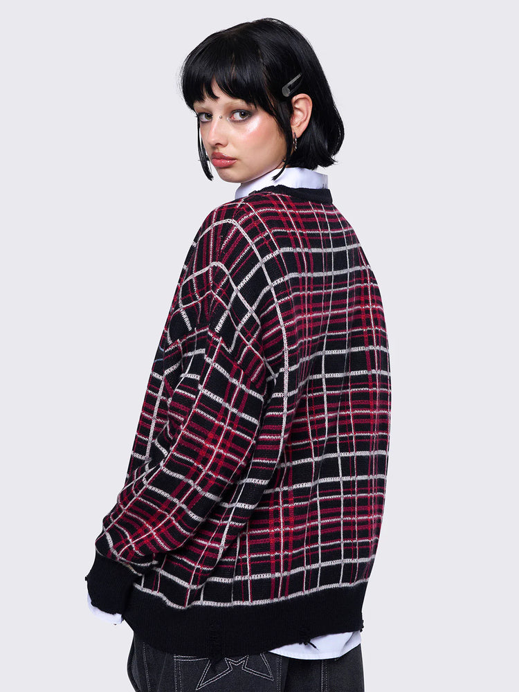 MINGA LONDON HEAVY PLAID SWEATER