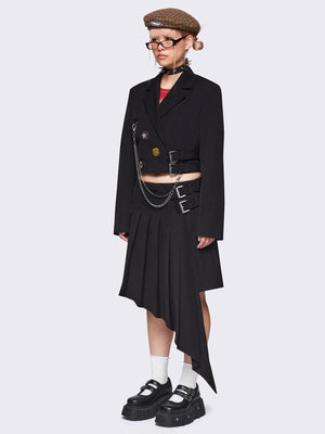 MINGA LONDON INGRID BLACK CROPPED BLAZER