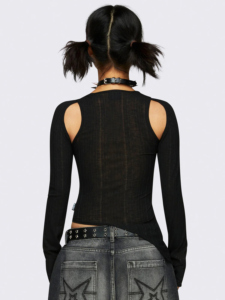 MINGA LONDON KALLIE BLACK CUT OUT TOP