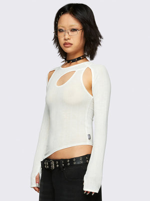 MINGA LONDON KALLIE WHITE CUT OUT TOP