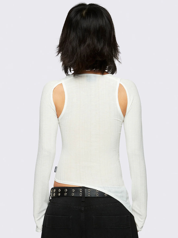 MINGA LONDON KALLIE WHITE CUT OUT TOP