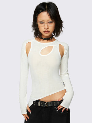 MINGA LONDON KALLIE WHITE CUT OUT TOP