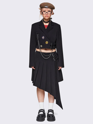 MINGA LONDON KYA BLACK ASYMMETRIC SKIRT