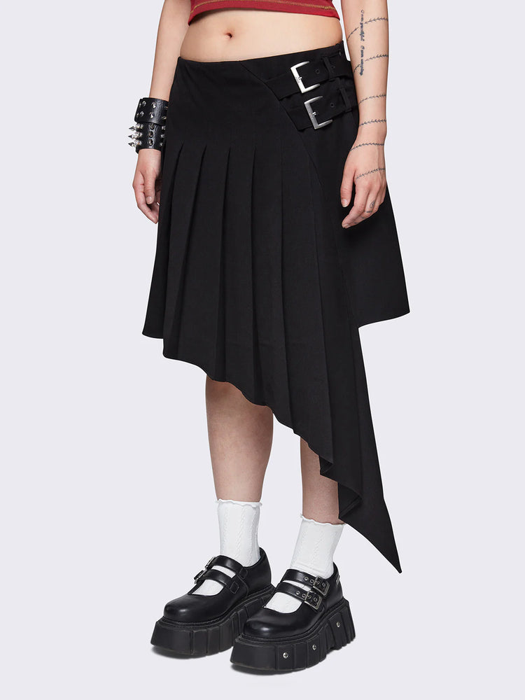 MINGA LONDON KYA BLACK ASYMMETRIC SKIRT