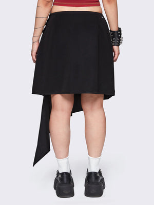 MINGA LONDON KYA BLACK ASYMMETRIC SKIRT