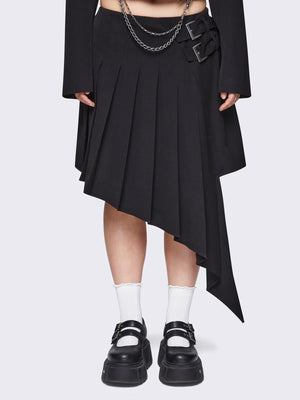 MINGA LONDON KYA BLACK ASYMMETRIC SKIRT