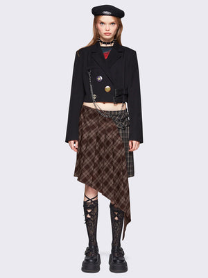 MINGA LONDON KYA PLAID ASYMMETRIC SKIRT