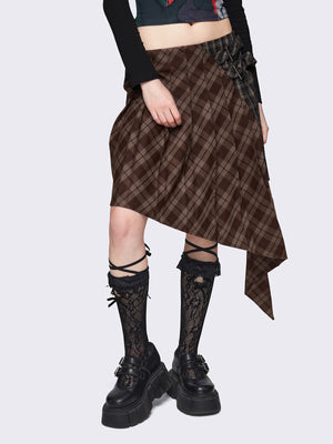 MINGA LONDON KYA PLAID ASYMMETRIC SKIRT