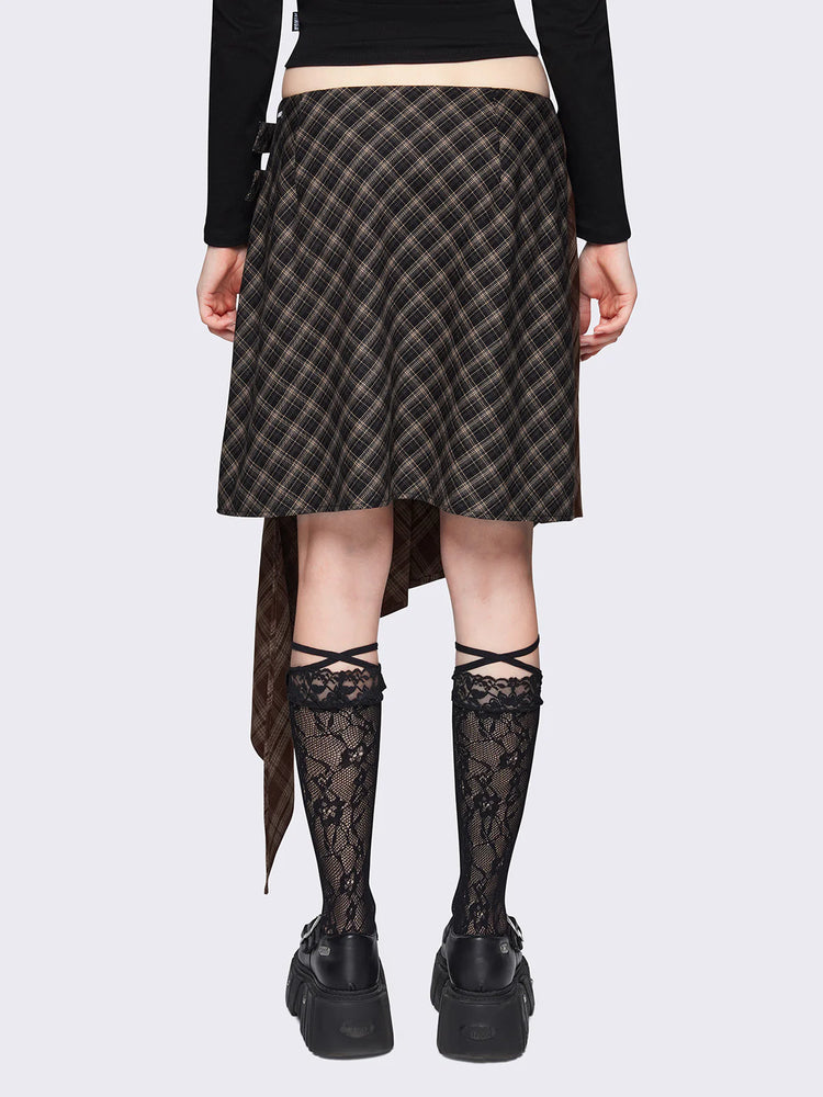 MINGA LONDON KYA PLAID ASYMMETRIC SKIRT