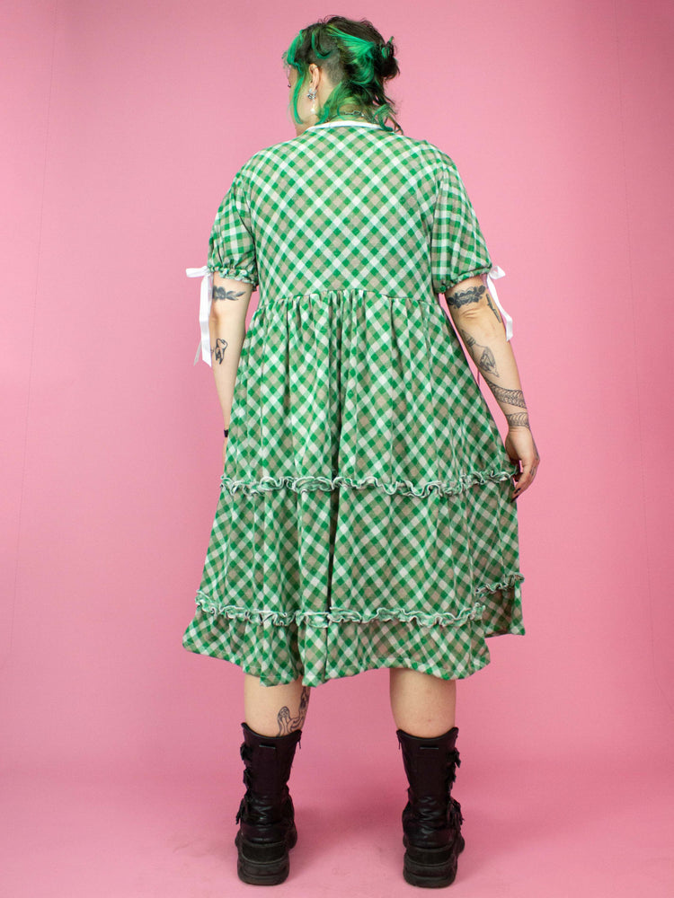 NIKINKY HEI HEI DRESS GREEN TARTAN