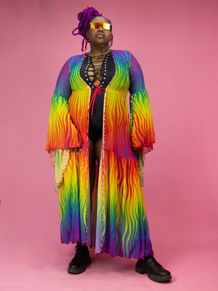 BADINKA RAINBOW FLAME MESH DUSTER