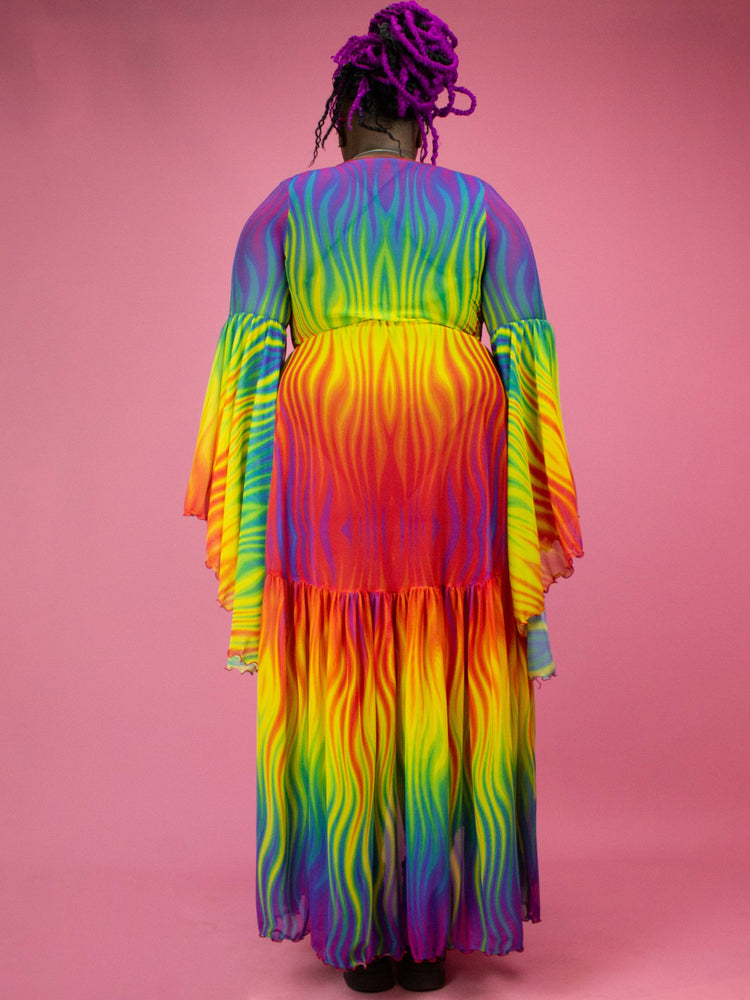 <tc>BADINKA RAINBOW FLAME MESH DUSTER</tc>