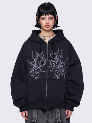 MINGA LONDON MINGA INK ZIP UP HOODIE