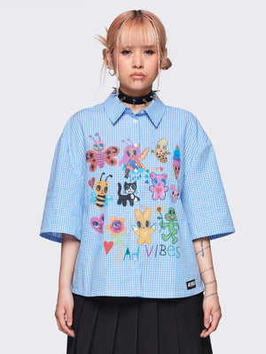 MINGA LONDON X ISCREAMCOLOUR CHECK SHIRT