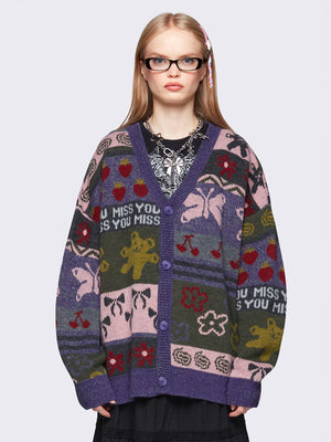 MINGA LONDON MISS YOU JACQUARD CARDIGAN