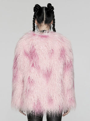 PUNK RAVE PINK FAUX FUR COAT WY-1668XCF