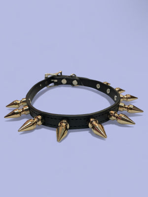 FUNK PLUS MIDI GOLD SPIKE CHOKER CK324 STITCHED