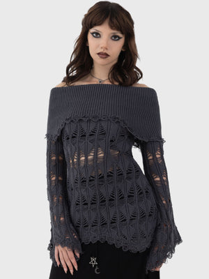 KILLSTAR SHADOW WINE SWEATER