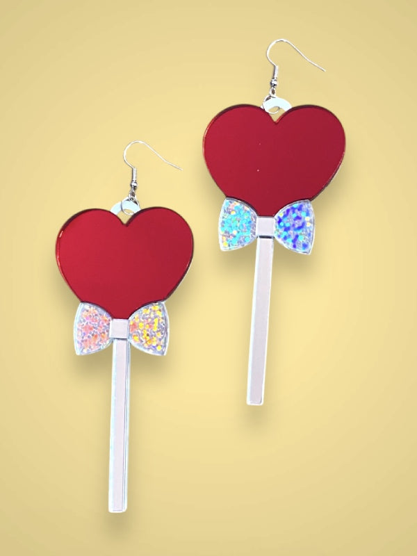 RED LOLLIPOP EARRINGS BY I`M YOUR PRESENT