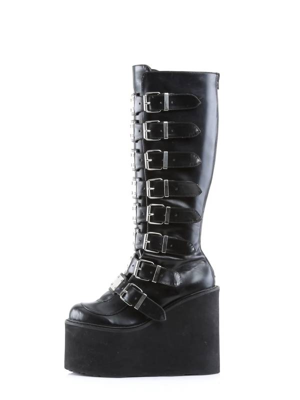 DEMONIACULT SWING-815 BLACK VEGAN LEATHER