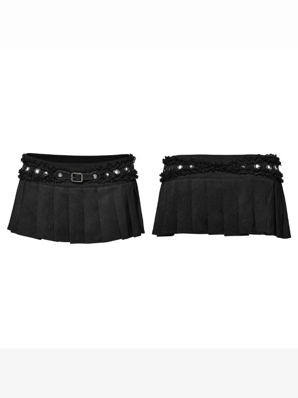 PUNK RAVE RUFFLED LACE MINI SKIRT WQ-700DQF