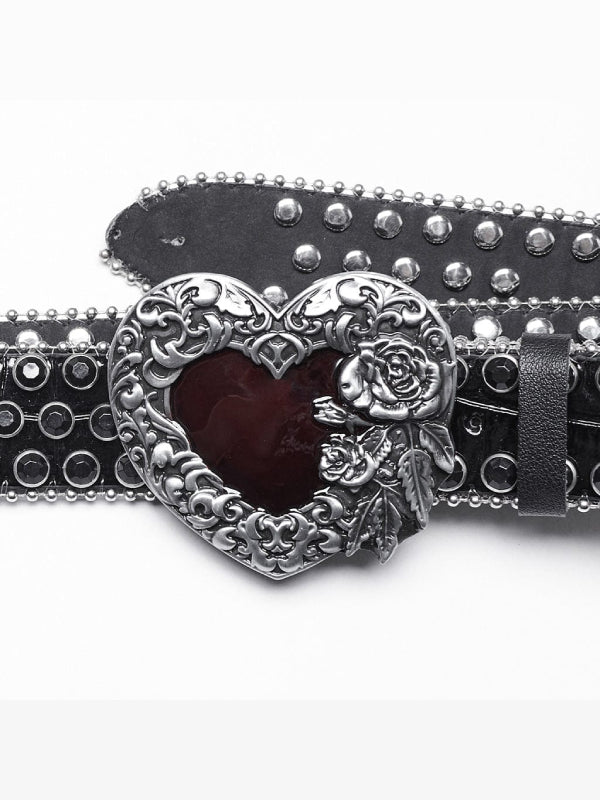 PUNK RAVE RHINESTONE HEART BELT WS-685YD