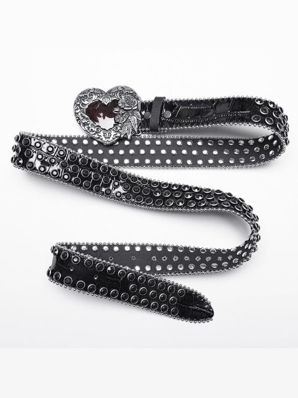 PUNK RAVE RHINESTONE HEART BELT WS-685YD