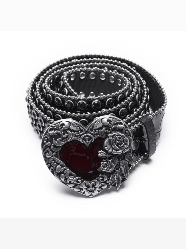 PUNK RAVE RHINESTONE HEART BELT WS-685YD