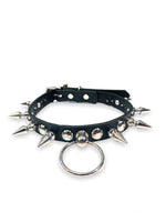 FUNK PLUS CHOKER WITH ROUND STUDS, SPIKES AND RING VEGAN FCK446