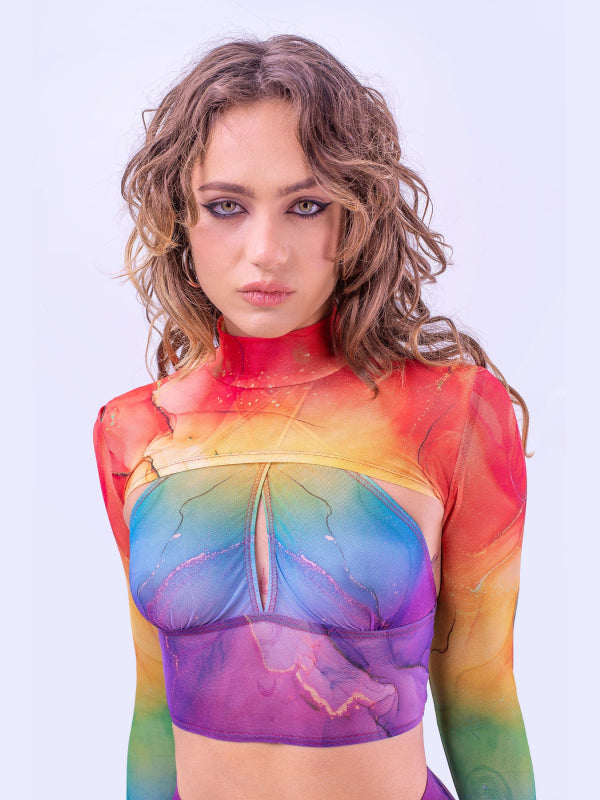 BADINKA RAINBOW MARBLE SHRUG