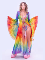 <tc>BADINKA RAINBOW FLAME MESH DUSTER</tc>