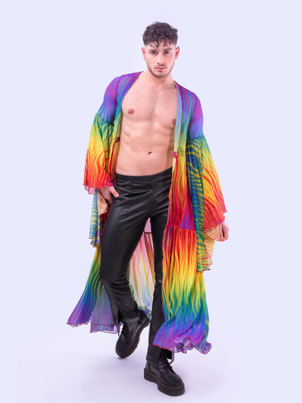 <tc>BADINKA RAINBOW FLAME MESH DUSTER</tc>