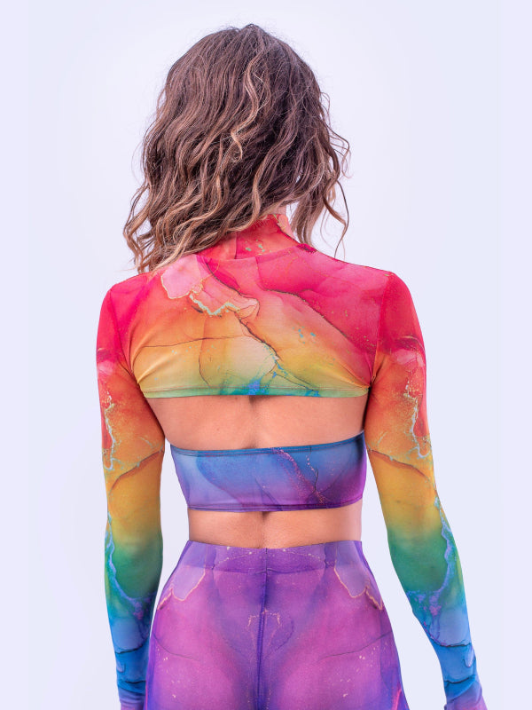 <tc>BADINKA RAINBOW MARBLE SHRUG</tc>