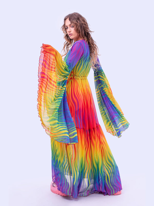 <tc>BADINKA RAINBOW FLAME MESH DUSTER</tc>