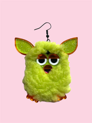 GREEN FURBY EARRINGS BY I`M YOUR PRESENT