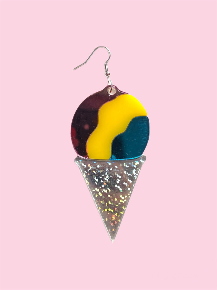 RAINBOW SNOW CONE EARRINGS BY I`M YOUR PRESENT