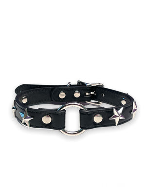 FUNK PLUS BLACK O RING AND STAR CHOKER VEGAN FCK349