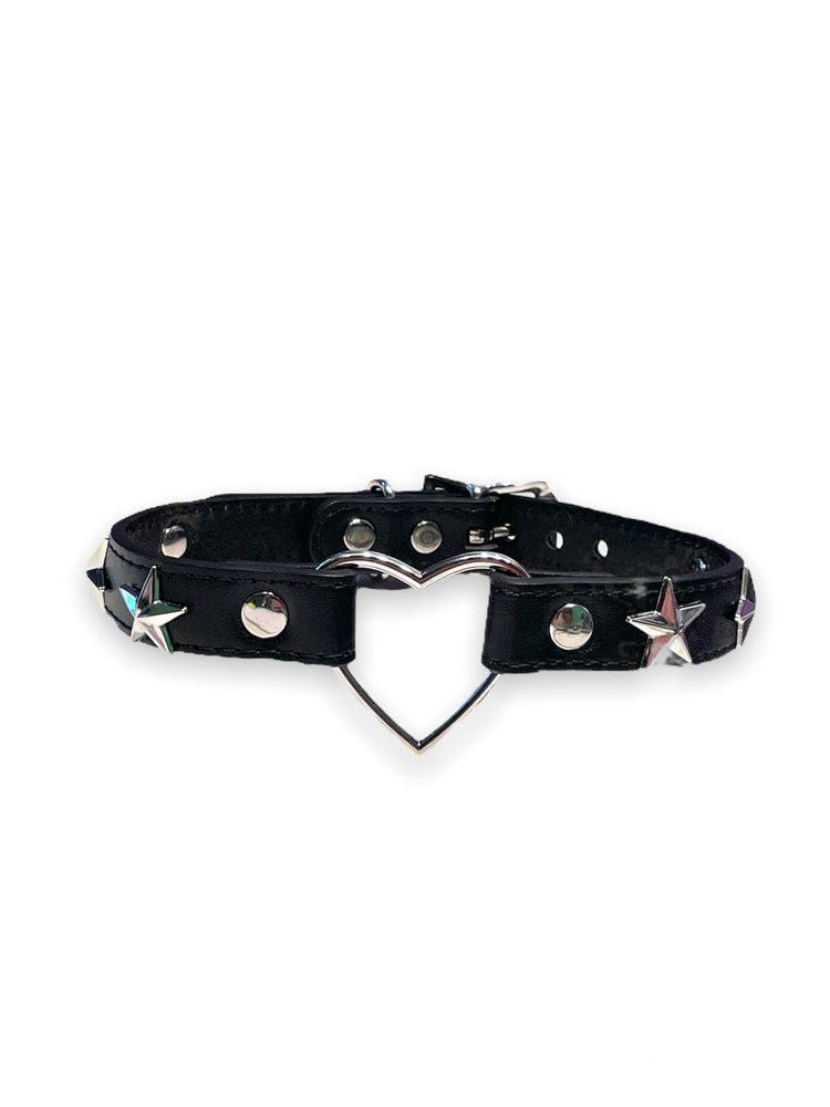 FUNK PLUS BLACK HEART STAR CHOKER VEGAN FCK350