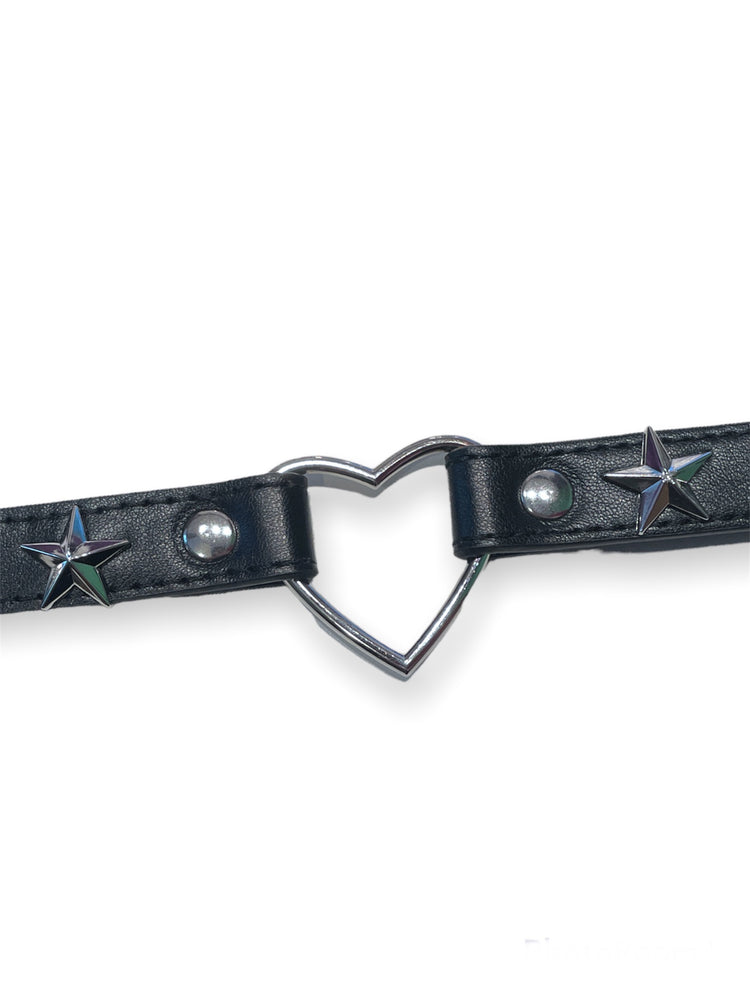 FUNK PLUS BLACK HEART STAR CHOKER VEGAN FCK350