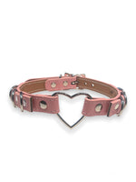 FUNK PLUS PINK HEART D RING CHOKER VEGAN FC365