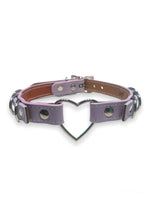 FUNK PLUS LILAC HEART D RING CHOKER VEGAN FC365