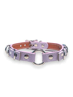 FUNK PLUS PURPLE O RING AND D RING CHOKER VEGAN FC366