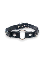 FUNK PLUS BLACK O RING AND D RING CHOKER VEGAN FC366