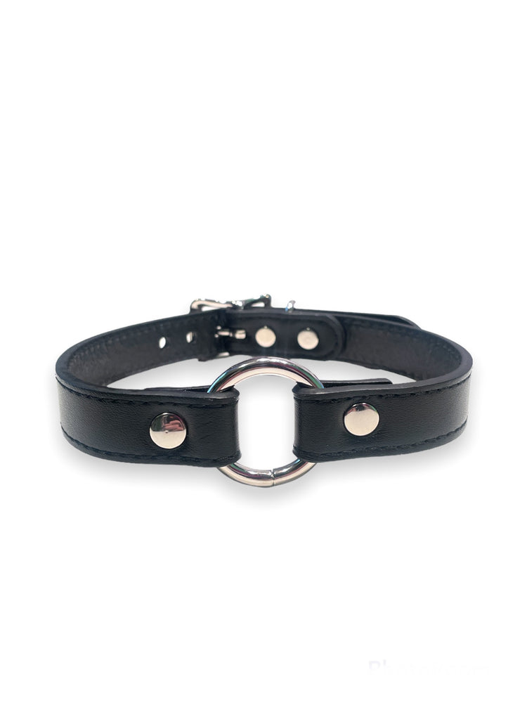 FUNK PLUS VEGAN SIMPLE O RING BLACK CHOKER CK169