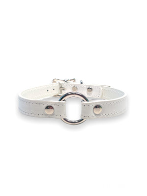 FUNK PLUS VEGAN SIMPLE O RING WHITE CHOKER VEGAN CK169